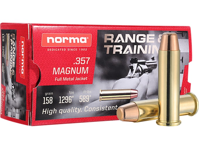 Norma Range & Training 357 Magnum Ammo 158 Grain Full Metal Jacket 500 rounds – Best Price