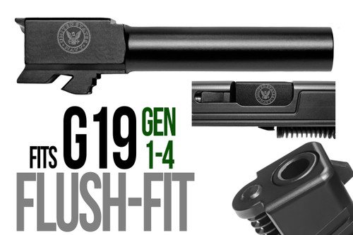 Combat Armory 9mm Match Grade Barrel for Glock 19, Threaded, Coast Guard Logo