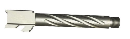 9mm Match 5 Sided Flat Fluted Barrel for Glock 17, Threaded, Dark Earth