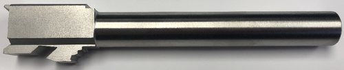 9mm Match Thick Spiral Fluted Barrel for Glock 17, Threaded, Naked Stainless Steel