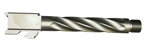 9mm Match Thin Spiral Fluted Barrel for Glock 17, Threaded, Flat Gray
