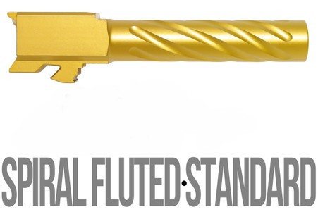 9mm Match Thick Spiral Fluted Barrel for Ruger RXM, Threaded, Gold