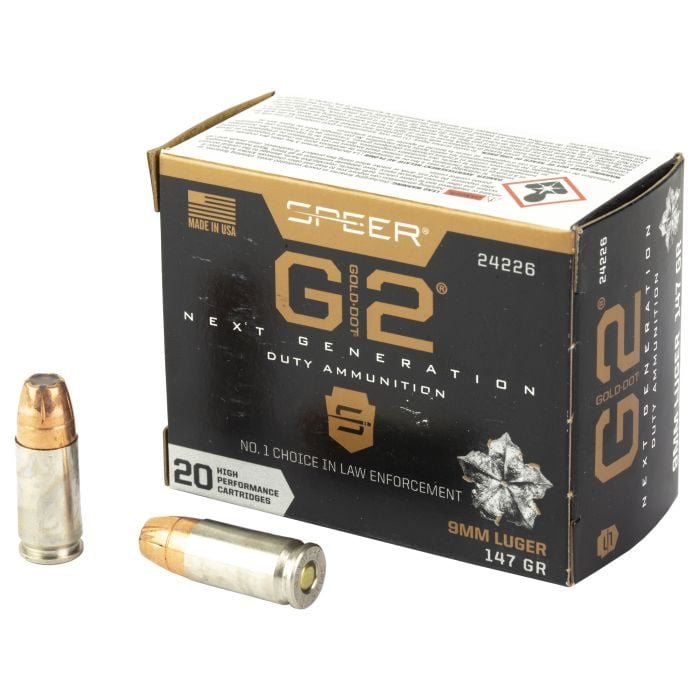 Speer Gold Dot G2 9mm 147gr +P LE Load