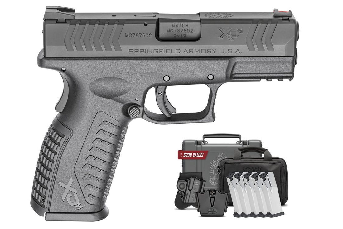 Springfield Armory XDM 9mm 3.8 Full-Size Black Instant Gear Up Package with 5 Mags, Range Bag, Holster and Mag Pouch