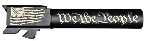 Combat Armory 9mm Match Grade Barrel for Glock 19, Threaded, We the People Logo