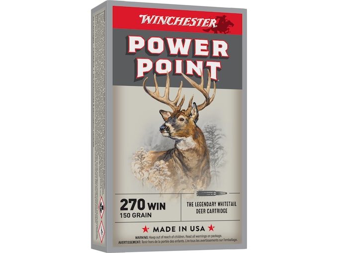 Winchester Power Point 270 Winchester Ammo 150 Grain Jacketed Soft Point 200 Rounds