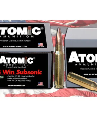 Atomic Ammunition Match Subsonic 308 Winchester Ammo 175 Grain Sierra MatchKing Jacketed Hollow Point Box of 100 - Best Price