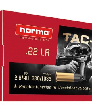 Authentic Norma TAC-22 Ammunition 22LR 40 Grain Lead Round Nose - Conway Hunting Supply | Firearms, Ammo & Gear