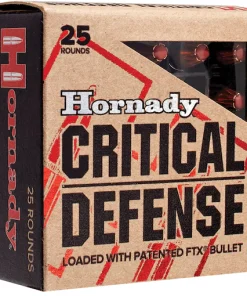 New Hornady Critical Defense 9mm Luger Ammo 115 Grain Hornady FTX Polymer Tip Box of 200 rounds for sale
