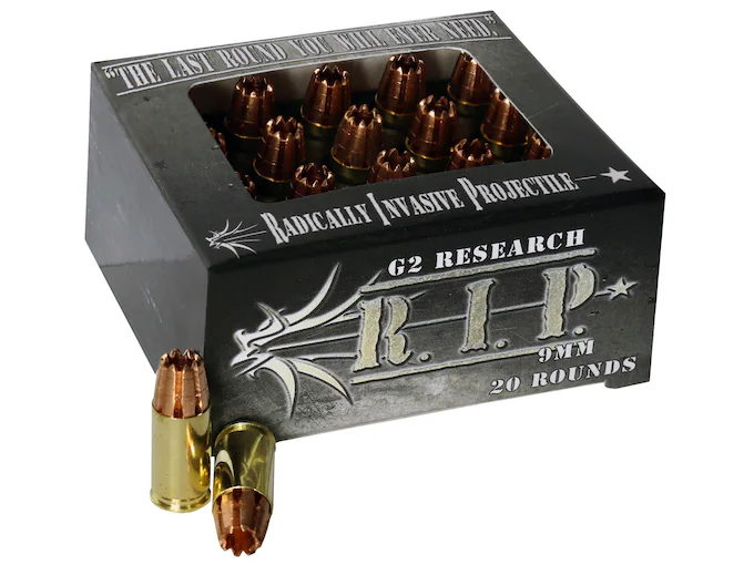 Order G2 Research R.I.P. 9mm Luger Ammo 92 Grain G2 R.I.P. Fragmenting Hollow Point Lead Free Box of 100 rounds Online