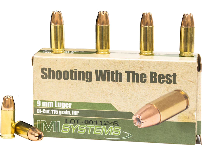 Order IMI 9mm Luger Ammo 115 Grain Jacketed Hollow Point Online