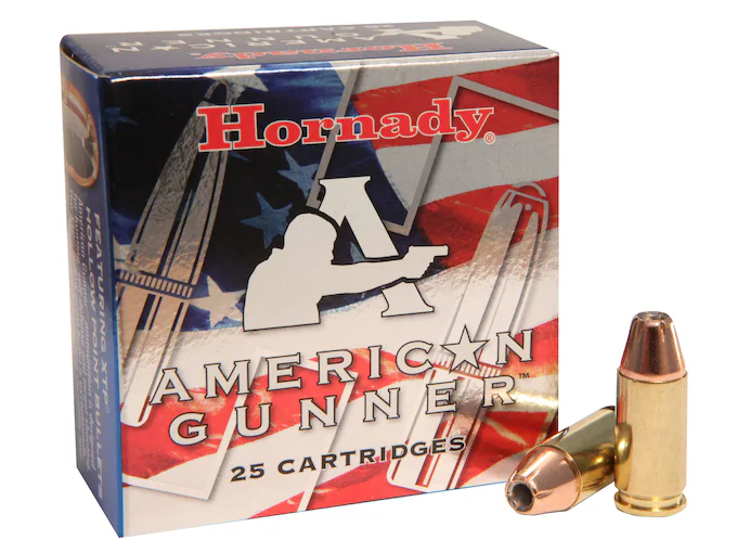 Real Hornady American Gunner 9mm Luger +P Ammo 124 Grain Hornady XTP Jacketed Hollow Point 500 rounds