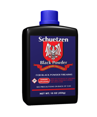 Schuetzen Black Powder 4F 1lb Priming Powder - 25 Canisters per Case - Conway Hunting Supply | Firearms, Ammo & Gear