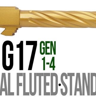Fits Glock 17 9mm Match Straight Fluted Barrel in Gold - Conway Hunting Supply | Firearms, Ammo & Gear