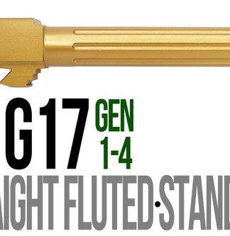 Fits Glock 17 9mm Match Straight Fluted Barrel Threaded in Gold - Conway Hunting Supply | Firearms, Ammo & Gear
