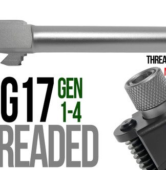 Fits Glock 19 9mm Match 5 Sided Flat Fluted Threaded Barrel in Flat Gray - Conway Hunting Supply | Firearms, Ammo & Gear