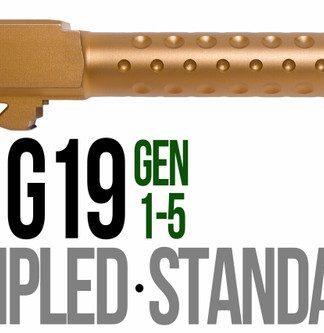 Fits Glock 19 9mm Match 5 Sided Flat Fluted Barrel Threaded in Copper - Conway Hunting Supply | Firearms, Ammo & Gear
