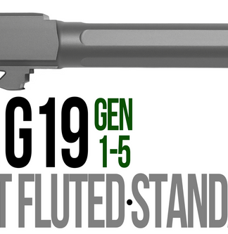 Fits Glock 17 9mm Match 5 Sided Flat Fluted Threaded Barrel in Flat Gray - Conway Hunting Supply | Firearms, Ammo & Gear