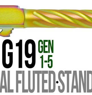 Fits Glock 19 9mm Match 5 Sided Flat Fluted Barrel in Chameleon - Conway Hunting Supply | Firearms, Ammo & Gear
