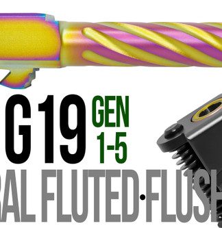 Fits Glock 17 9mm Match Thin Spiral Fluted Barrel in Radio Active - Conway Hunting Supply | Firearms, Ammo & Gear