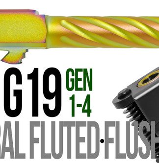Fits Glock 19 9mm Match 5 Sided Flat Fluted Barrel in Flat Gray - Conway Hunting Supply | Firearms, Ammo & Gear