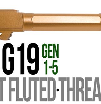 Fits Glock 19 9mm Match Golf Ball Dimpled Barrel Threaded in Copper - Conway Hunting Supply | Firearms, Ammo & Gear