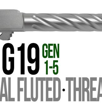Fits Glock 19 9mm Match Golf Ball Dimpled Barrel Threaded in Flat Gray - Conway Hunting Supply | Firearms, Ammo & Gear