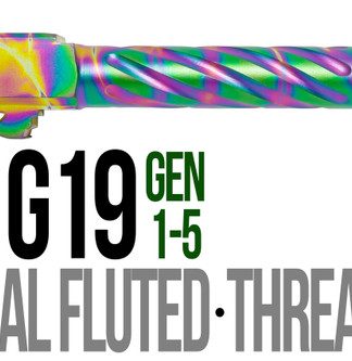 Fits Glock 19 9mm Match Thick Spiral Fluted Barrel Threaded in Chameleon - Conway Hunting Supply | Firearms, Ammo & Gear