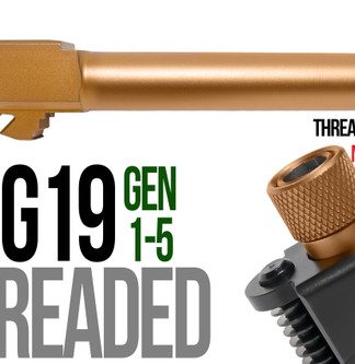 Fits Glock 19  9mm Match Grade Barrel threaded in Flat Gray - Conway Hunting Supply | Firearms, Ammo & Gear