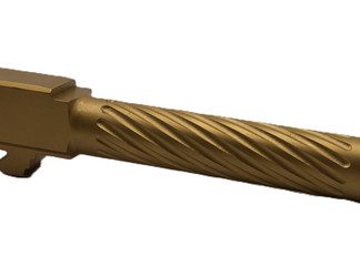 Fits Glock 17 9mm Match Thin Spiral Fluted Threaded Barrel  in Gold - Conway Hunting Supply | Firearms, Ammo & Gear