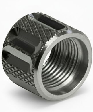 Thread Protector 1/2 x 28 (9mm & .357SIG Barrel) Knurled Straight Fluted in Black - Conway Hunting Supply | Firearms, Ammo & Gear