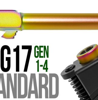 Fits Glock 19 9mm Match Thick Spiral Fluted Barrel Threaded in Gold - Conway Hunting Supply | Firearms, Ammo & Gear