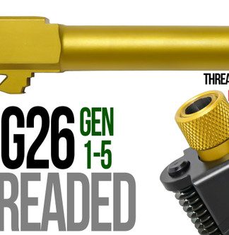 Fits Glock 19 9mm Match Golf Ball Dimpled Barrel Threaded in Gold - Conway Hunting Supply | Firearms, Ammo & Gear